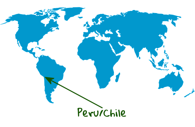 Humboldt Penguins  at Lincolnshire wildlife Park - Map of species origin